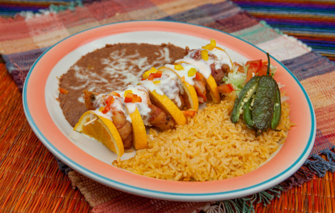 A freshly prepared Toreros Mexican dish